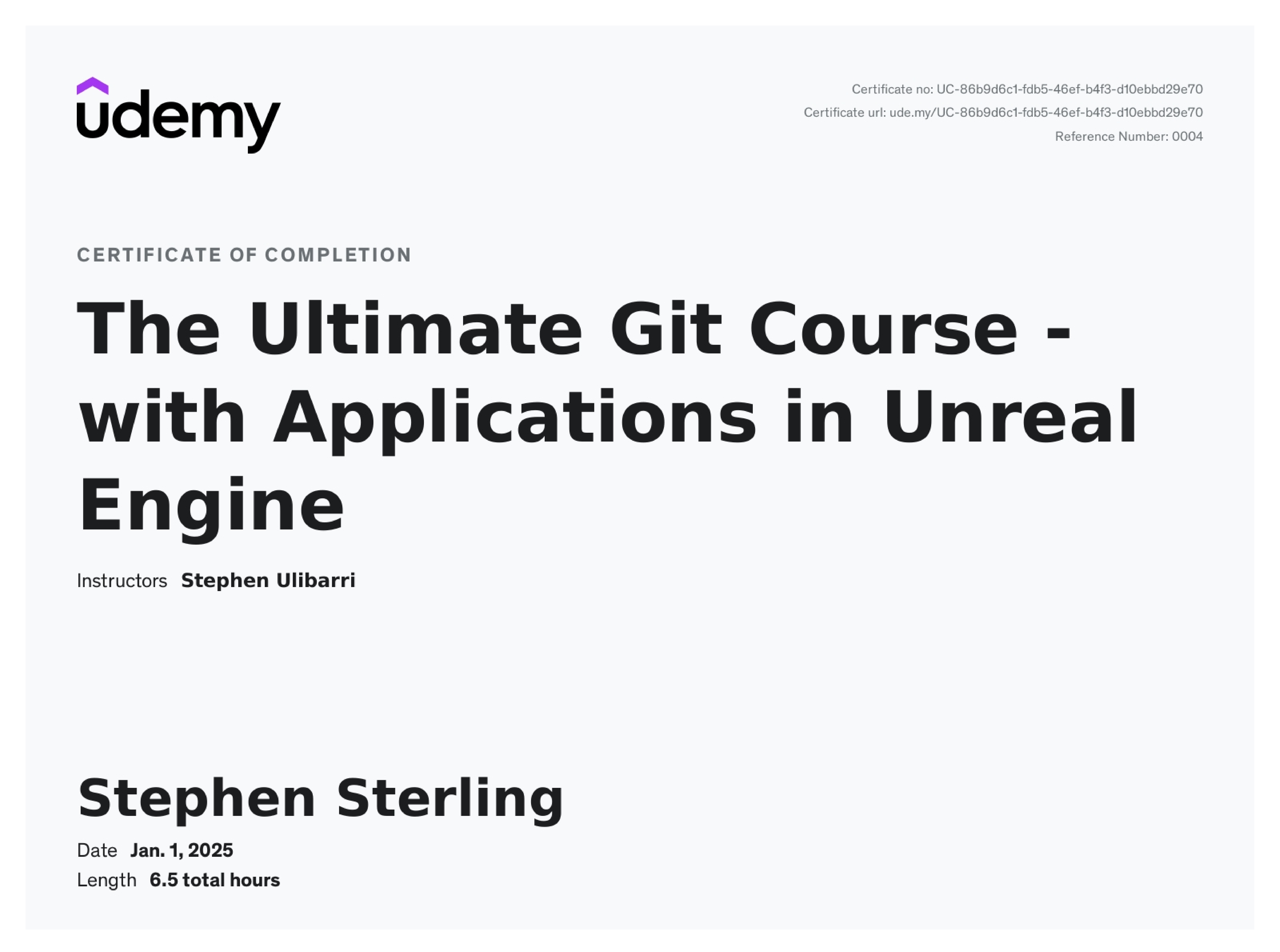Git with Unreal Engine Certificate